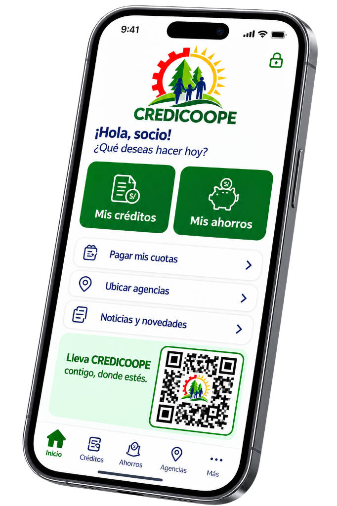 App Móvil CREDICOOPE en Smartphone